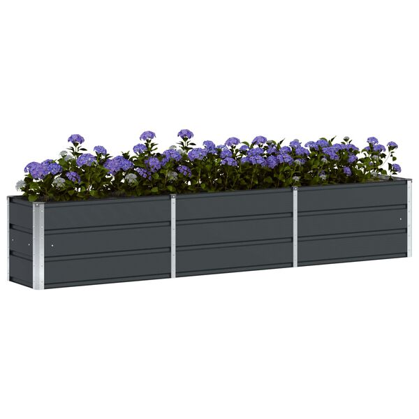 vidaXL Planter Anthracite 94.49 x 15.75 x 17.72 in Steel