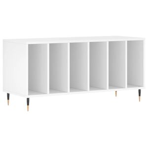 vidaXL Record Cabinet White Engineered Wood, Iron Large Record Cabinet