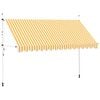 vidaXL Retractable Awning Orange and White Polyester with PU coating, Steel