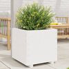 vidaXL Garden Planter White Solid pinewood 19.7x19.7x19.5 in Durable