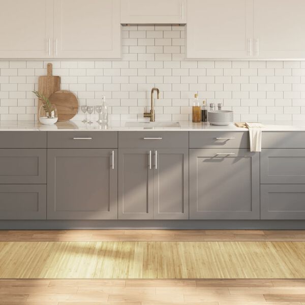 vidaXL Rug Light Natural Bamboo, Polypropylene 27.6x393.7 in Rug