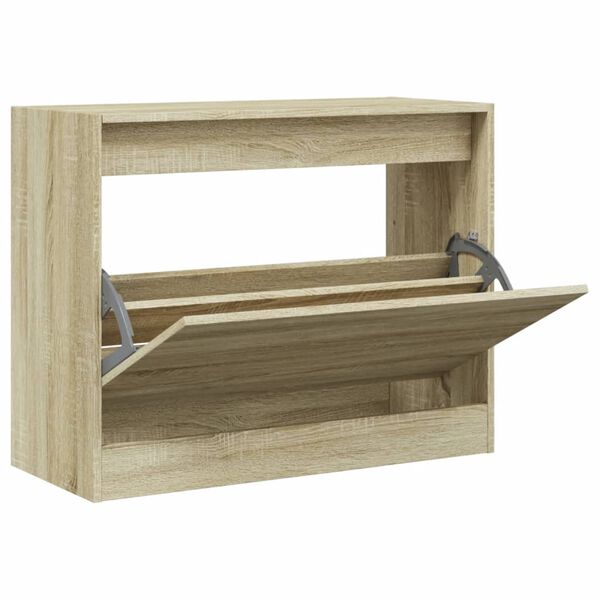 vidaXL Shoe Cabinet Sonoma Oak Engineered Wood Compact Shoe Cabinet