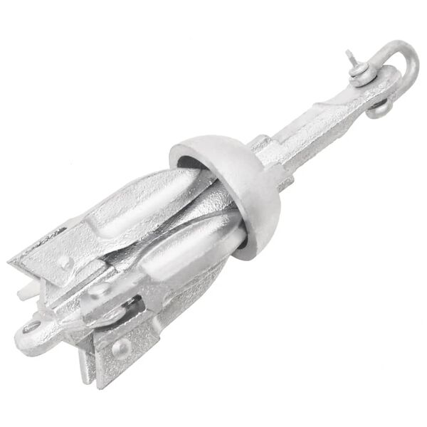 vidaXL Folding Anchor Silver 1.5 lb Hot Dip Galvanized Cast Iron