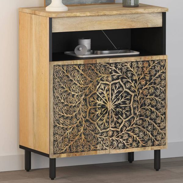 vidaXL Side Cabinet 23.6"x13"x29.5" Solid Wood Mango