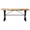 vidaXL Dining Table Brown, Black Solid Mango Wood, Steel 70.9 x 35.4 in