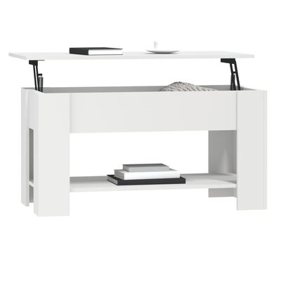 vidaXL Coffee Table White 39.8"x19.3"x20.5" Engineered Wood