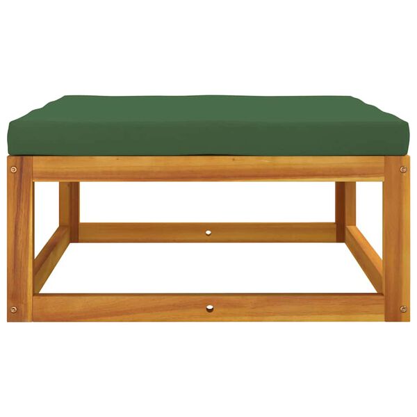 vidaXL Garden Footrest Green, Natural Wood Solid Acacia Wood Medium