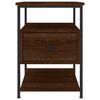 vidaXL Bedside Cabinet Brown Oak Engineered Wood Compact Adjustable Feet