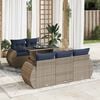 vidaXL 6 Piece Patio Sofa Set with Cushions Gray Poly Rattan Acacia