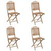 vidaXL Patio Dining Set Set of 4 Beige Bamboo and polyester Medium
