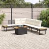 vidaXL Garden Sofa Set Black PE Rattan Large Removable Covers