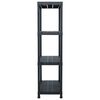 vidaXL Storage Shelf Rack Black 220.5 lb 23.6"x11.8"x54.3" Plastic