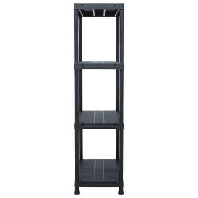 vidaXL Storage Shelf Rack Black 220.5 lb 23.6"x11.8"x54.3" Plastic