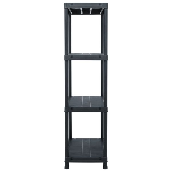 vidaXL Storage Shelf Rack Black 220.5 lb 23.6"x11.8"x54.3" Plastic