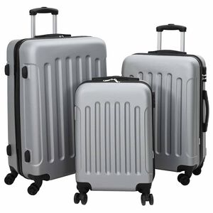 vidaXL Suitcase 3 pcs Silver 19.69 x 12.20 x 30.71 in ABS Plastic