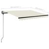 vidaXL Freestanding Manual Retractable Awning 118.1"x98.4" Cream