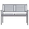 vidaXL Patio Bench Grey Solid eucalyptus wood 2-Seater Ergonomic