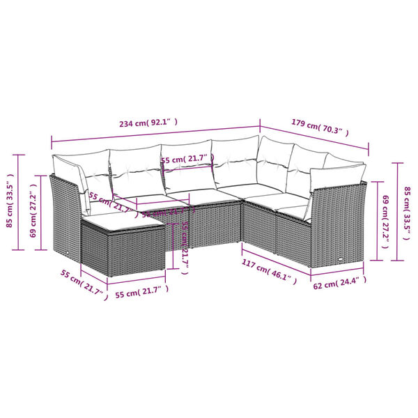 vidaXL Garden Sofa Set Black