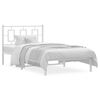 vidaXL Bed Frame White Powder-coated steel Twin Bed Frame Rectangular