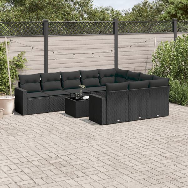 vidaXL Garden Sofa Set Black