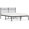 vidaXL Bed Frame Black Powder-Coated Steel Double Modern Bed Frame