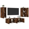 vidaXL TV Wall Unit Smoked oak Engineered wood Medium TV Wall Unit