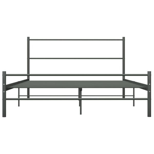 vidaXL Bed Frame Gray Metal Full Durable Bed Frame Rectangular