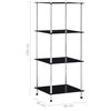 vidaXL Shelf Black Tempered glass, stainless steel frame 15.7x15.7x39.4 in