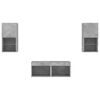 vidaXL 4 Piece TV Wall Stands with LED Lights Concrete Gray