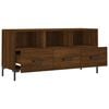 vidaXL TV Cabinet Brown Oak Engineered Wood and Iron Medium TV Cabinet