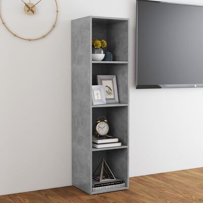 vidaXL TV Cabinet Concrete Gray 56.1"x13.8"x14.4" Chipboard