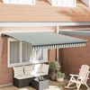 vidaXL Retractable Awning Manual Green and white 137.80" x 98.43
