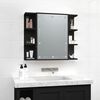 vidaXL Mirror Cabinet Black Engineered wood Medium Mirror Cabinet