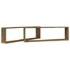 vidaXL Wall Cube Shelves 2 pcs Smoked Oak 39.4x5.9x11.8" Engineered Wood