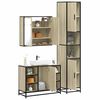 vidaXL Bathroom Furniture Set Sonoma oak Engineered wood, metal, glass