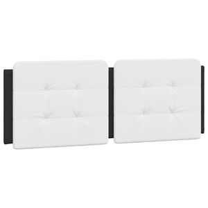 vidaXL Headboard Cushion Black and White Faux Leather, Foam Double
