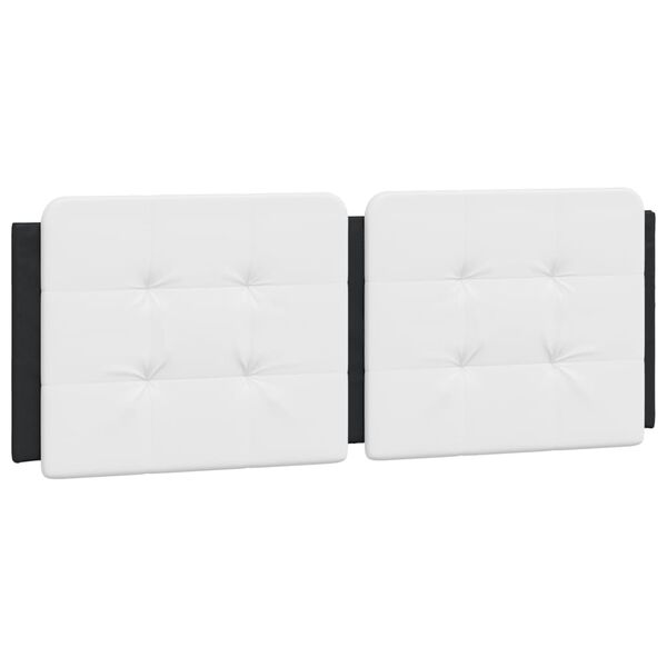 vidaXL Headboard Cushion Black and White Faux Leather, Foam Double