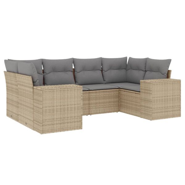 vidaXL Garden Sofa Set Beige, Light Grey