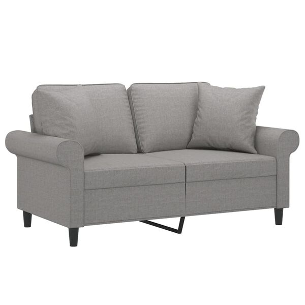 vidaXL 2-seater Sofa Dark grey Fabric (100% polyester), metal, plywood