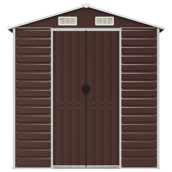 vidaXL Garden Shed Brown Galvanized Steel 75.2 x 118.1 x 78.0 in