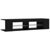 vidaXL TV Cabinet Black Engineered wood Medium TV Cabinet Rectangular