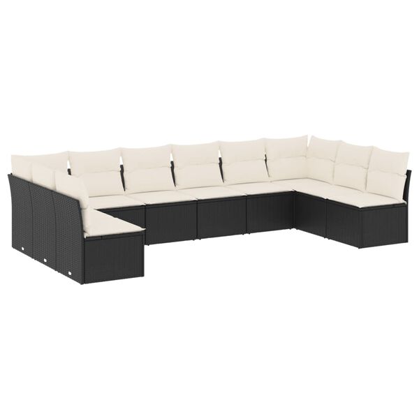 vidaXL Garden Sofa Set Black