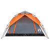 vidaXL Camping Tent Dome 4-Person Gray and Orange Quick Release