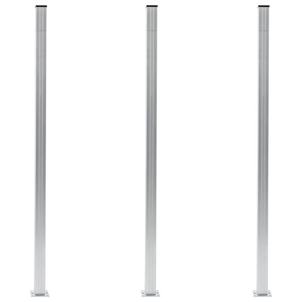 vidaXL Fence Posts 3 pcs Aluminum 72.8"