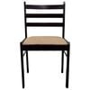vidaXL Chair Set of 2 Brown Rubberwood Standard Sturdy Chair
