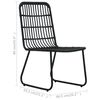 vidaXL Dining Set Black Poly rattan, powder-coated steel, glass Regular