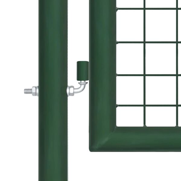 vidaXL Mesh Garden Gate Steel 157.5x39.4" Green