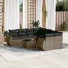 vidaXL Garden Sofa Set Grey PE rattan, powder-coated steel, tempered glass