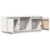 vidaXL TV Cabinet White Solid Pine Wood Medium TV Cabinet Rectangular
