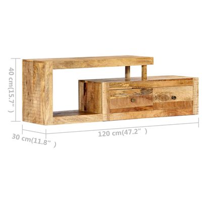 vidaXL TV Stand 47.2"x11.8"x15.7" Solid Wood Mango